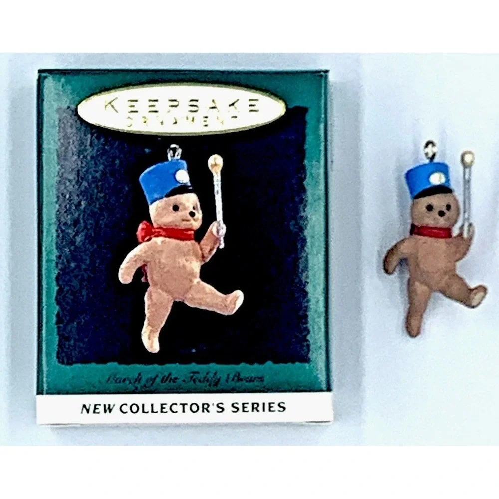 Vintage Hallmark‎ Miniature March of the Teddy Bears Series #1 Ornament NOS